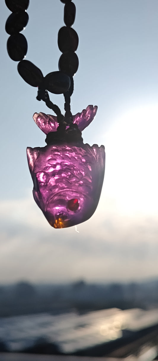 Glass necklace Violet fish PRE-ORDER!