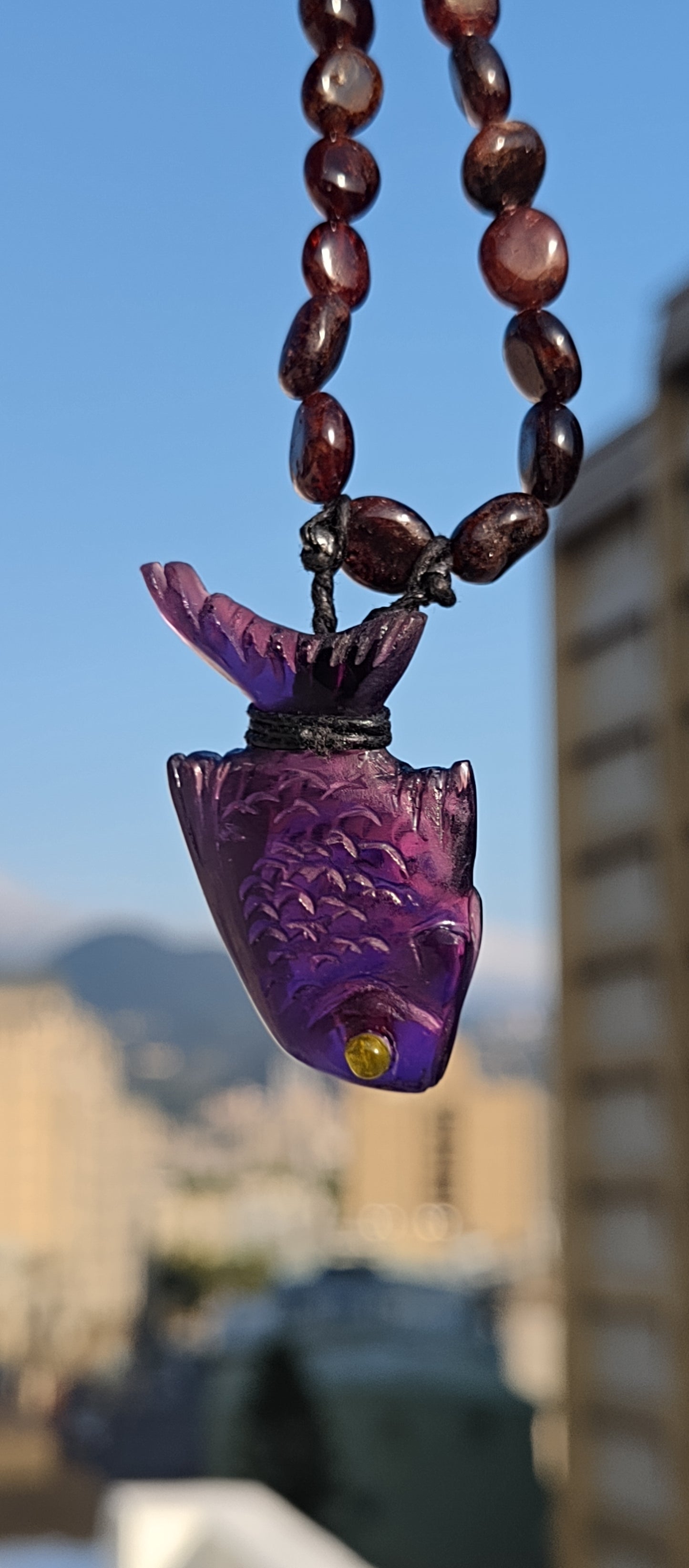 Glass necklace Violet fish PRE-ORDER!