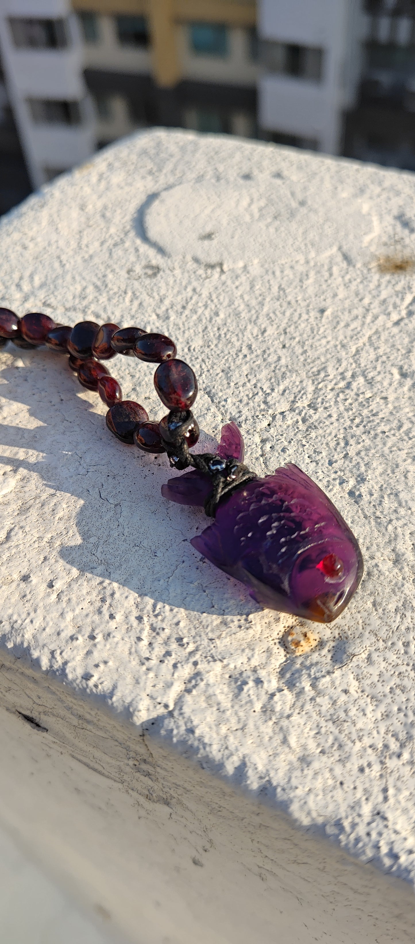 Glass necklace Violet fish PRE-ORDER!