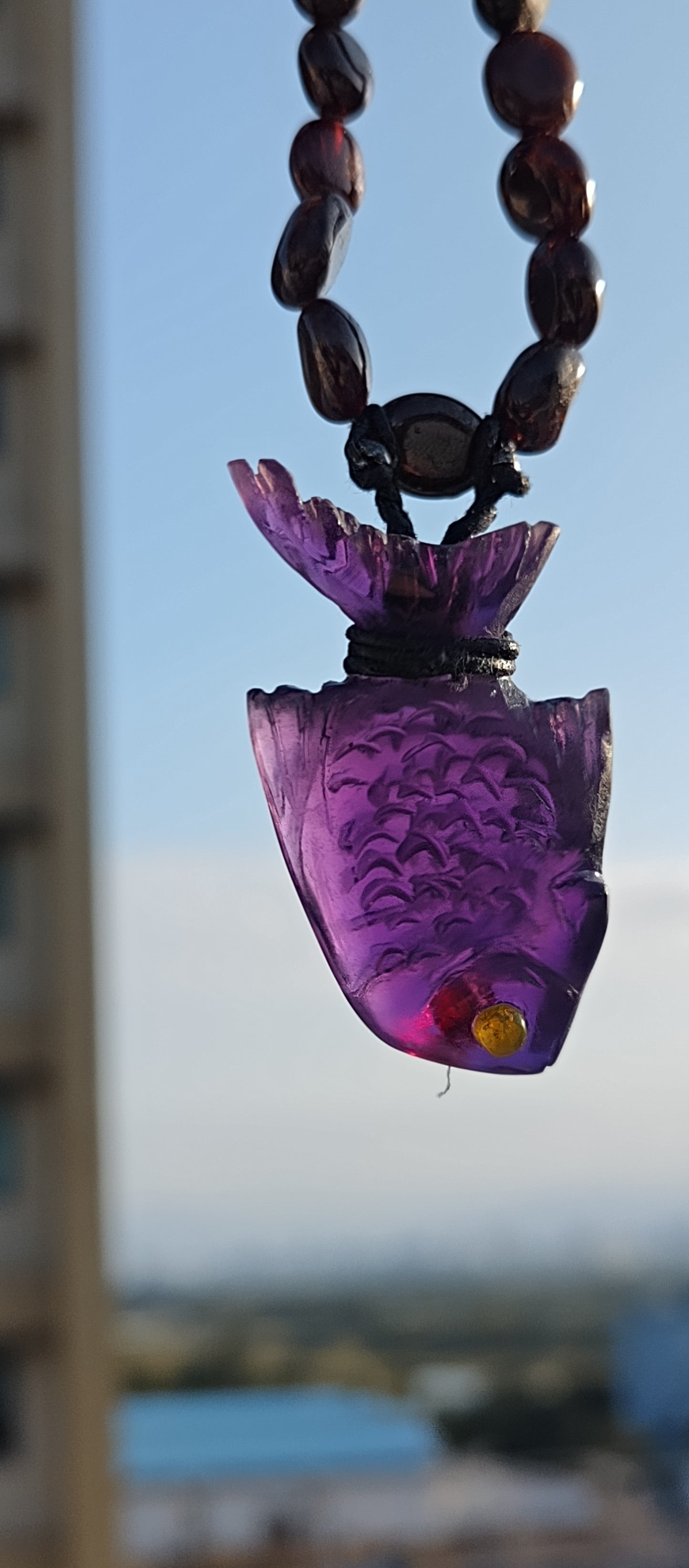 Glass necklace Violet fish PRE-ORDER!
