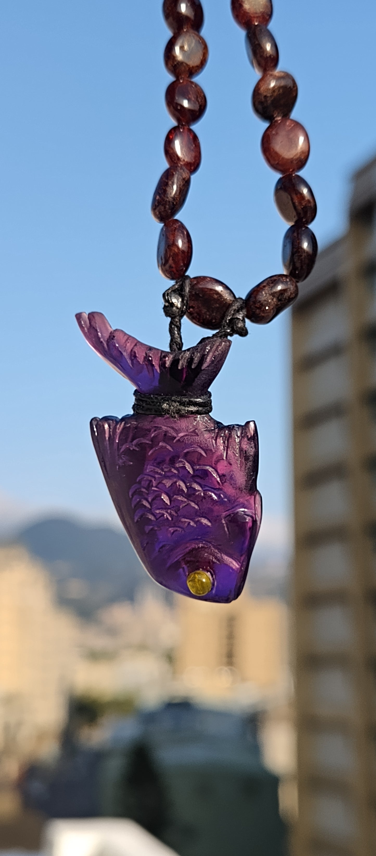 Glass necklace Violet fish PRE-ORDER!
